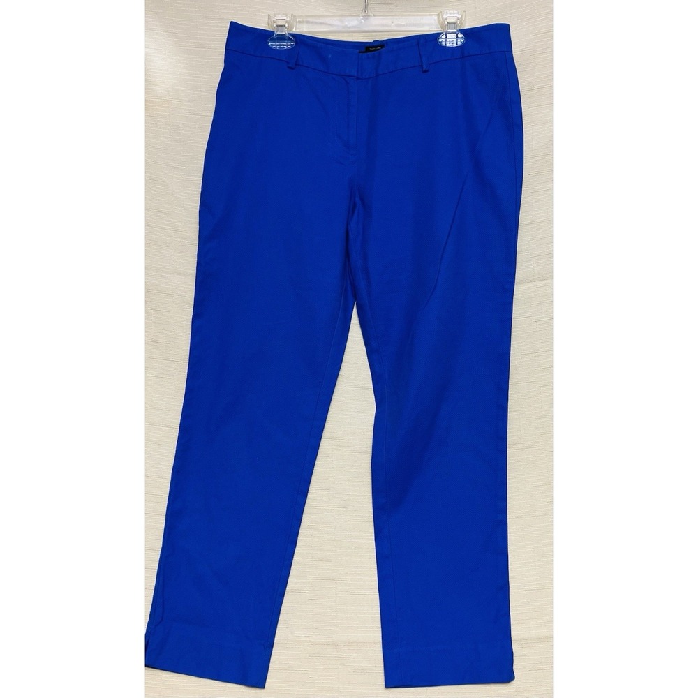 Talbots Hampshire Ankle Pants Womens 10‎ Blue Excellent Textured Straight Leg - Picture 2 of 9